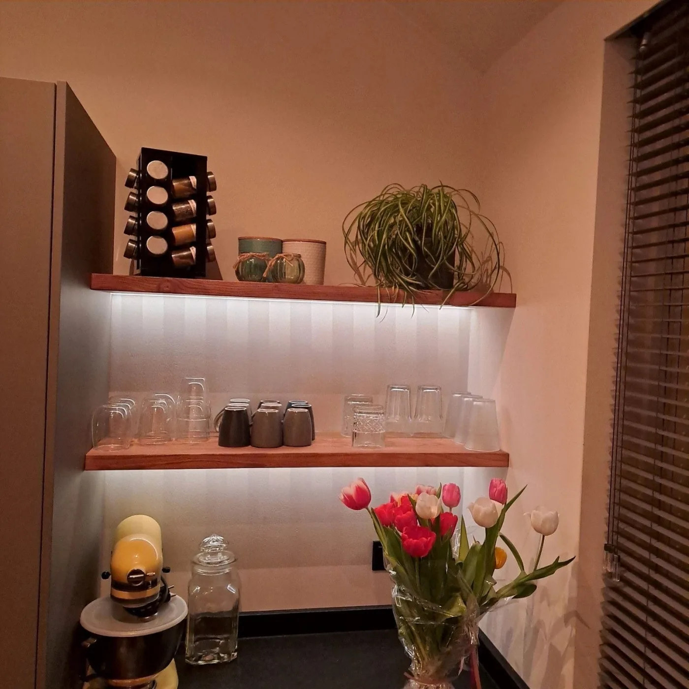 Eiken planken in een keuken